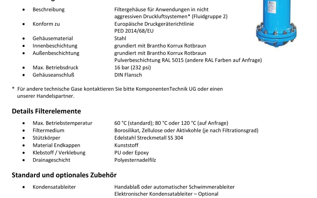 K-TecDruckluftfilterKTFF – Serie